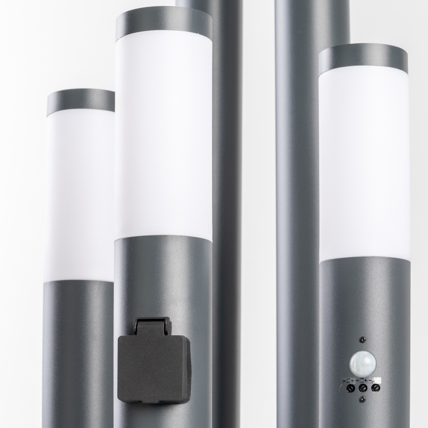 BRILAGI - LED Stmívatelná venkovní lampa se zásuvkou ELIA 1xE27/6W/230V 2700-6500K IP44 Wi-Fi 50 cm antracit