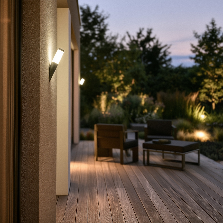 BRILAGI - LED Stmívatelná venkovní nástěnná lampa ELIA 1xE27/6W/230V 2700-6500K IP44 Wi-Fi antracit