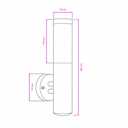 BRILAGI - LED Stmívatelná venkovní nástěnná lampa ELIA 1xE27/6W/230V 2700-6500K IP44 Wi-Fi matný chrom