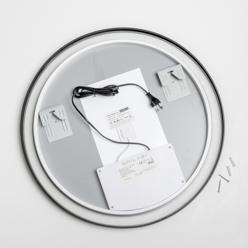 Brilagi - LED Koupelnové vyhřívané zrcadlo ALU PRO LED/18W/230V pr. 60 cm černá IP44 CRI 90 stmívatelné + CCT