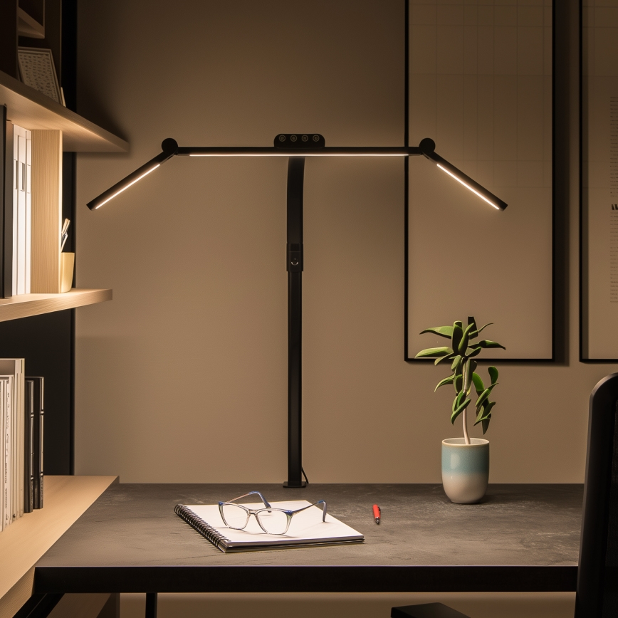 Brilagi - LED Stmívatelná dotyková stolní lampa s klipem VARIO LED/24W/230V 3000-6500K CRI 92 černá