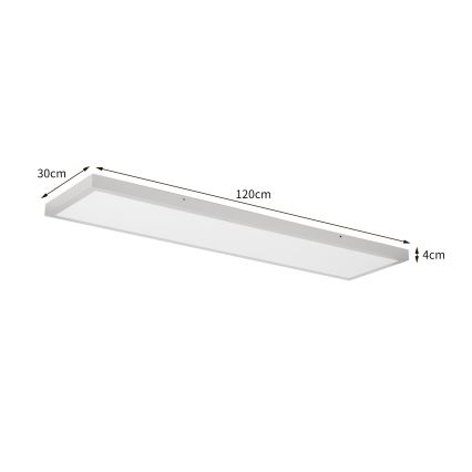 Brilagi - LED Stmívatelné koupelnové stropní svítidlo FRAME SMART LED/50W/230V 120x30 cm 3000-6000K IP44 stříbrná + dálkové ovládání