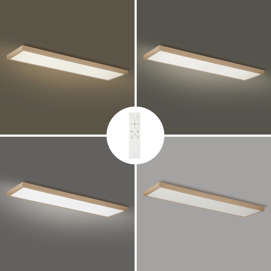Brilagi - LED Stmívatelné koupelnové stropní svítidlo FRAME SMART LED/50W/230V 120x30 cm 3000-6000K IP44 béžová + dálkové ovládání