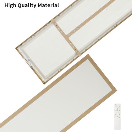 Brilagi - LED Stmívatelné koupelnové stropní svítidlo FRAME SMART LED/50W/230V 120x30 cm 3000-6000K IP44 béžová + dálkové ovládání