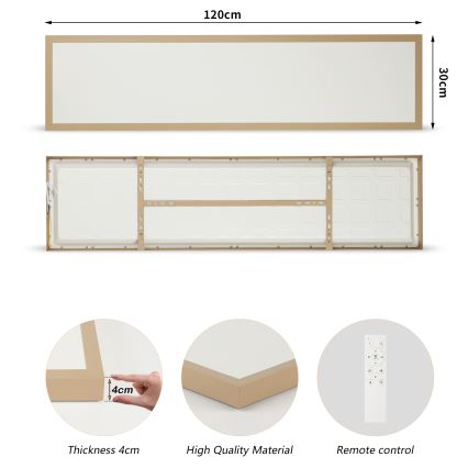 Brilagi - LED Stmívatelné koupelnové stropní svítidlo FRAME SMART LED/50W/230V 120x30 cm 3000-6000K IP44 béžová + dálkové ovládání