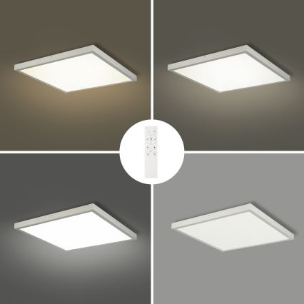 Brilagi - LED Stmívatelné koupelnové stropní svítidlo FRAME SMART LED/50W/230V 60x60 cm 3000-6000K IP44 stříbrná + dálkové ovládání