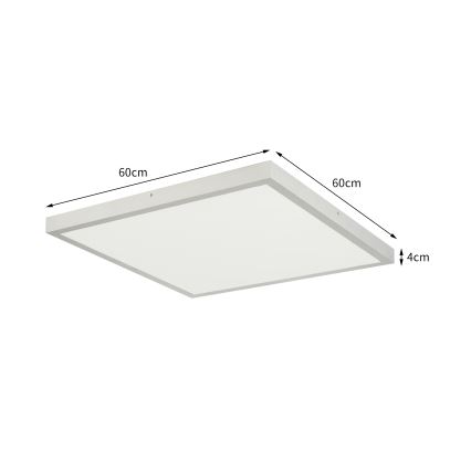 Brilagi - LED Stmívatelné koupelnové stropní svítidlo FRAME SMART LED/50W/230V 60x60 cm 3000-6000K IP44 stříbrná + dálkové ovládání