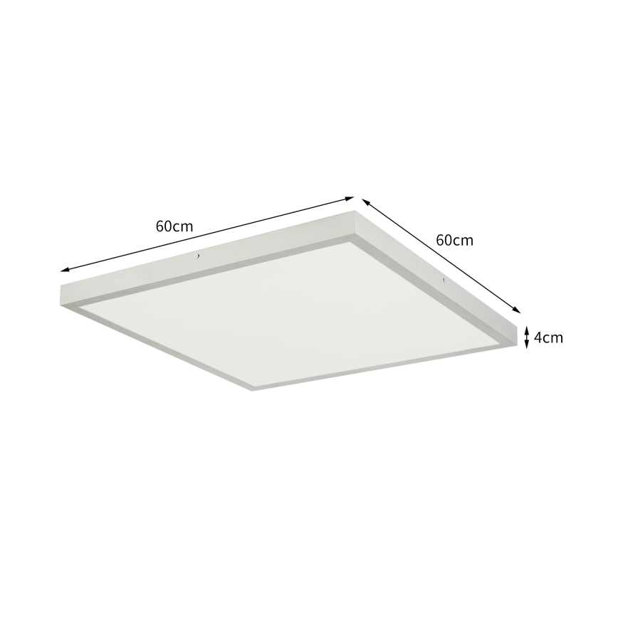 Brilagi - LED Stmívatelné koupelnové stropní svítidlo FRAME SMART LED/50W/230V 60x60 cm 3000-6000K IP44 stříbrná + dálkové ovládání