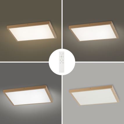 Brilagi - LED Stmívatelné koupelnové stropní svítidlo FRAME SMART LED/50W/230V 60x60 cm 3000-6000K IP44 béžová + dálkové ovládání