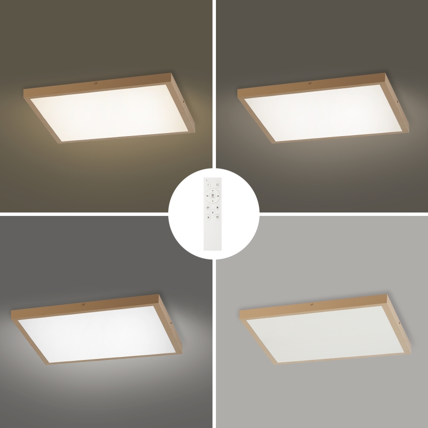 Brilagi - LED Stmívatelné koupelnové stropní svítidlo FRAME SMART LED/50W/230V 60x60 cm 3000-6000K IP44 béžová + dálkové ovládání