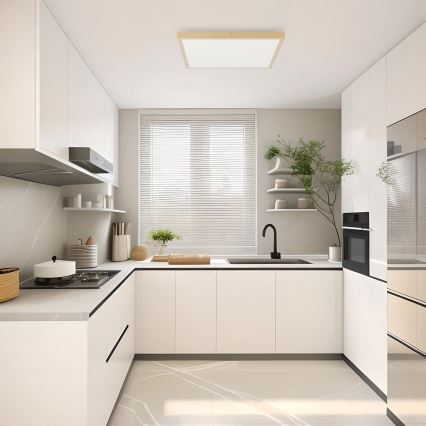 Brilagi - LED Stmívatelné koupelnové stropní svítidlo FRAME SMART LED/50W/230V 60x60 cm 3000-6000K IP44 béžová + dálkové ovládání