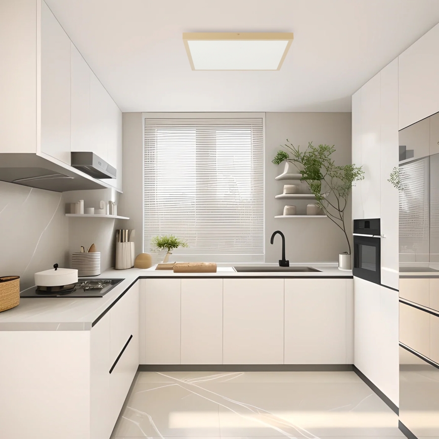 Brilagi - LED Stmívatelné koupelnové stropní svítidlo FRAME SMART LED/50W/230V 60x60 cm 3000-6000K IP44 béžová + dálkové ovládání
