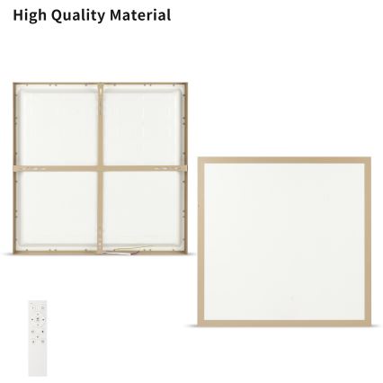 Brilagi - LED Stmívatelné koupelnové stropní svítidlo FRAME SMART LED/50W/230V 60x60 cm 3000-6000K IP44 béžová + dálkové ovládání