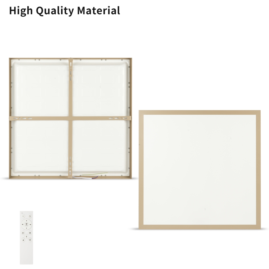 Brilagi - LED Stmívatelné koupelnové stropní svítidlo FRAME SMART LED/50W/230V 60x60 cm 3000-6000K IP44 béžová + dálkové ovládání