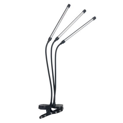 Brilagi - LED Stmívatelná flexibilní stolní lampa s klipem pro pěstování rostlin VITABLOOM 3xLED/10W/230V černá