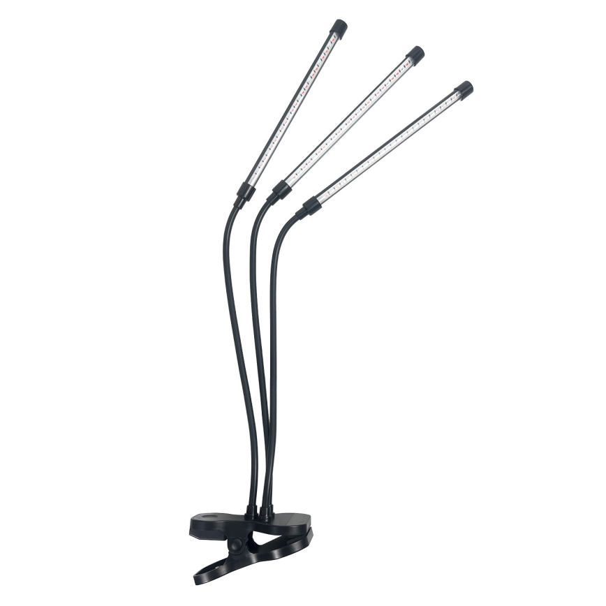 Brilagi - LED Stmívatelná flexibilní stolní lampa s klipem pro pěstování rostlin VITABLOOM 3xLED/10W/230V černá