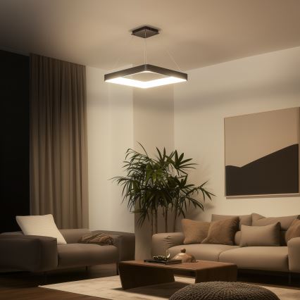 Brilagi - LED Stmívatelný lustr na lanku FALCON II LED/125W/230V 3000-6500K 60x60 cm černá + dálkové ovládání
