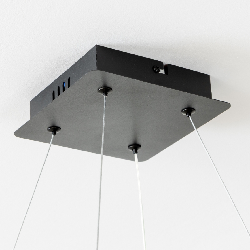 Brilagi - LED Stmívatelný lustr na lanku FALCON II LED/80W/230V 3000-6500K 40x40 cm černá + dálkové ovládání