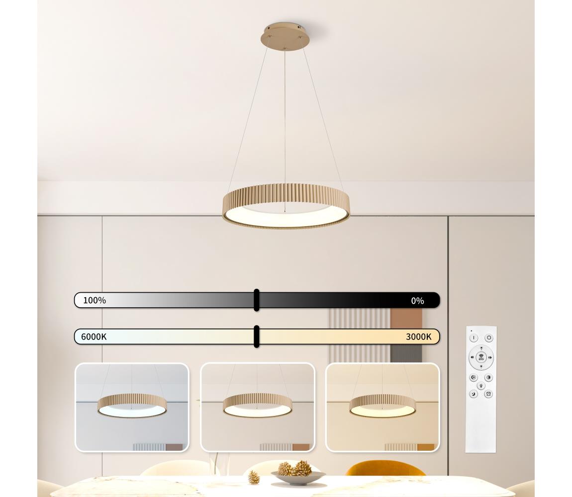 Brilagi - LED Stmív. lustr na lanku FALCON MODERN LED/30W/230V 40 cm béžová + DO BRI504