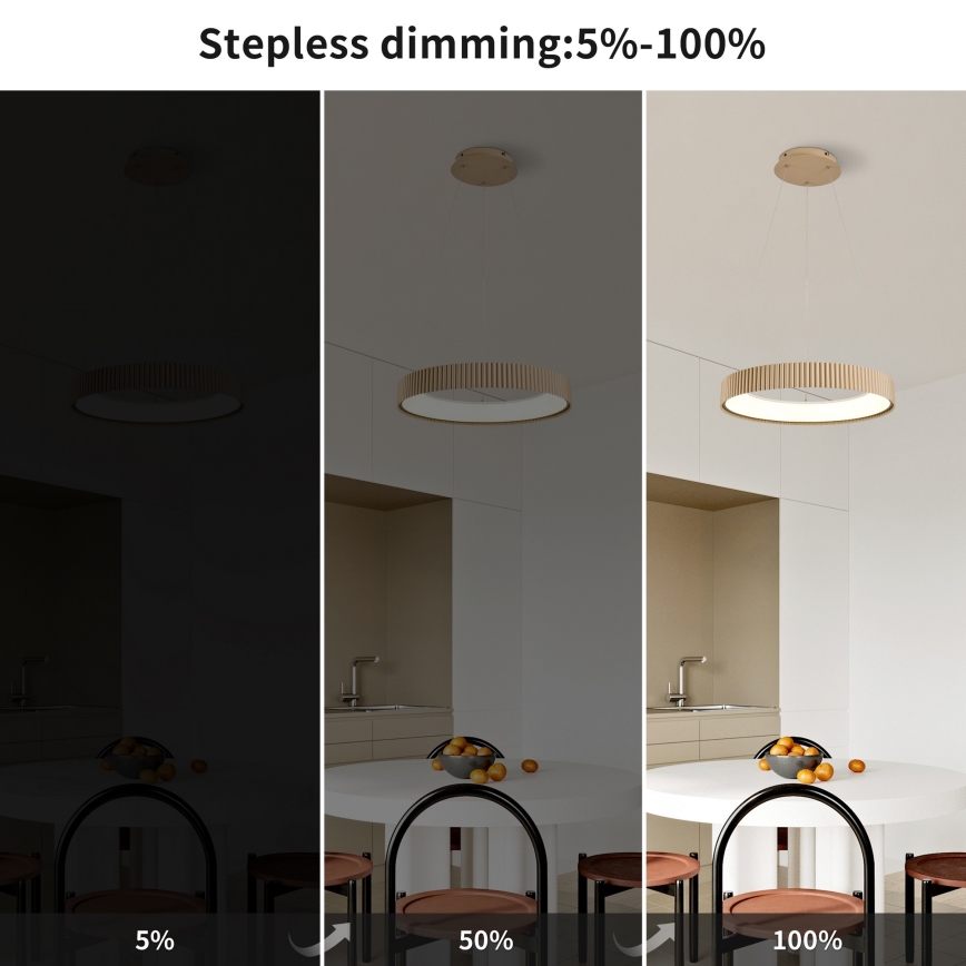 Brilagi - LED Stmívatelný lustr na lanku FALCON MODERN LED/30W/230V 3000-6500K 40 cm béžová + dálkové ovládání