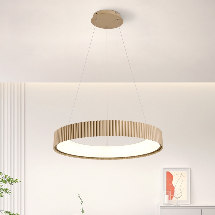 Brilagi - LED Stmívatelný lustr na lanku FALCON MODERN LED/54W/230V 3000-6500K pr. 60 cm béžová + dálkové ovládání