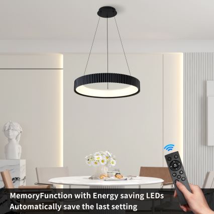 Brilagi - LED Stmívatelný lustr na lanku FALCON MODERN LED/54W/230V 3000-6500K pr. 60 cm černá + dálkové ovládání