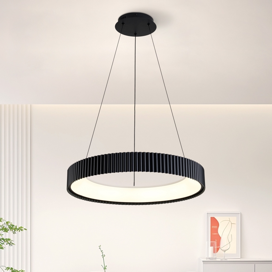 Brilagi - LED Stmívatelný lustr na lanku FALCON MODERN LED/54W/230V 3000-6500K pr. 60 cm černá + dálkové ovládání