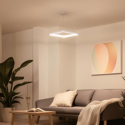 Brilagi - LED Stmívatelný lustr na lanku FALCON SLIM LED/50W/230V 3000-6500K 50x50 cm bílá + dálkové ovládání