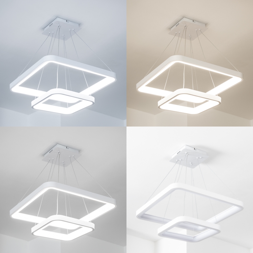 Brilagi - LED Stmívatelný lustr na lanku FALCON SLIM LED/78W/230V 3000-6500K 50x50 cm bílá + dálkové ovládání