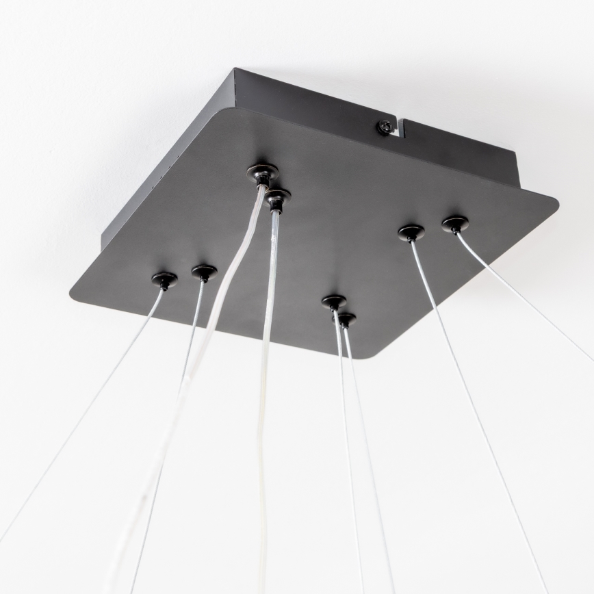 Brilagi - LED Stmívatelný lustr na lanku FALCON SLIM LED/78W/230V 3000-6500K 50x50 cm černá + dálkové ovládání