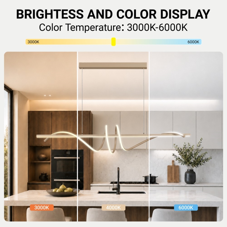 BRILAGI - LED Stmívatelný lustr na lanku SIGNATURE LED/50W/230V 3000-6000K 120 cm béžová + dálkové ovládání