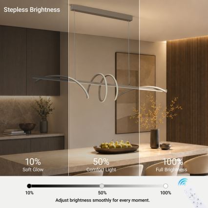 BRILAGI - LED Stmívatelný lustr na lanku SIGNATURE LED/50W/230V 3000-6000K 120 cm béžová + dálkové ovládání