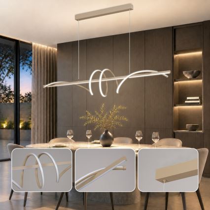 BRILAGI - LED Stmívatelný lustr na lanku SIGNATURE LED/50W/230V 3000-6000K 120 cm béžová + dálkové ovládání
