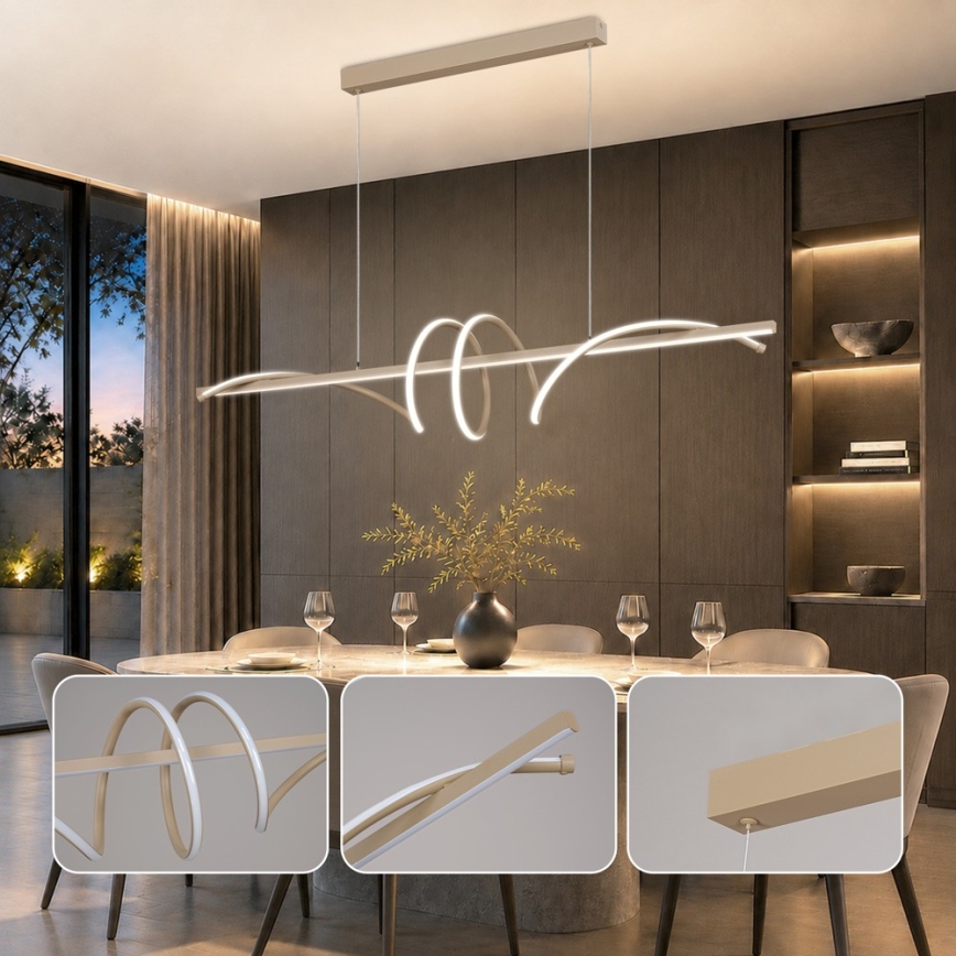 BRILAGI - LED Stmívatelný lustr na lanku SIGNATURE LED/50W/230V 3000-6000K 120 cm béžová + dálkové ovládání