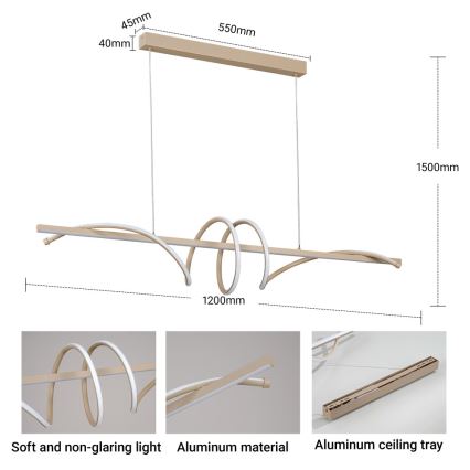 BRILAGI - LED Stmívatelný lustr na lanku SIGNATURE LED/50W/230V 3000-6000K 120 cm béžová + dálkové ovládání