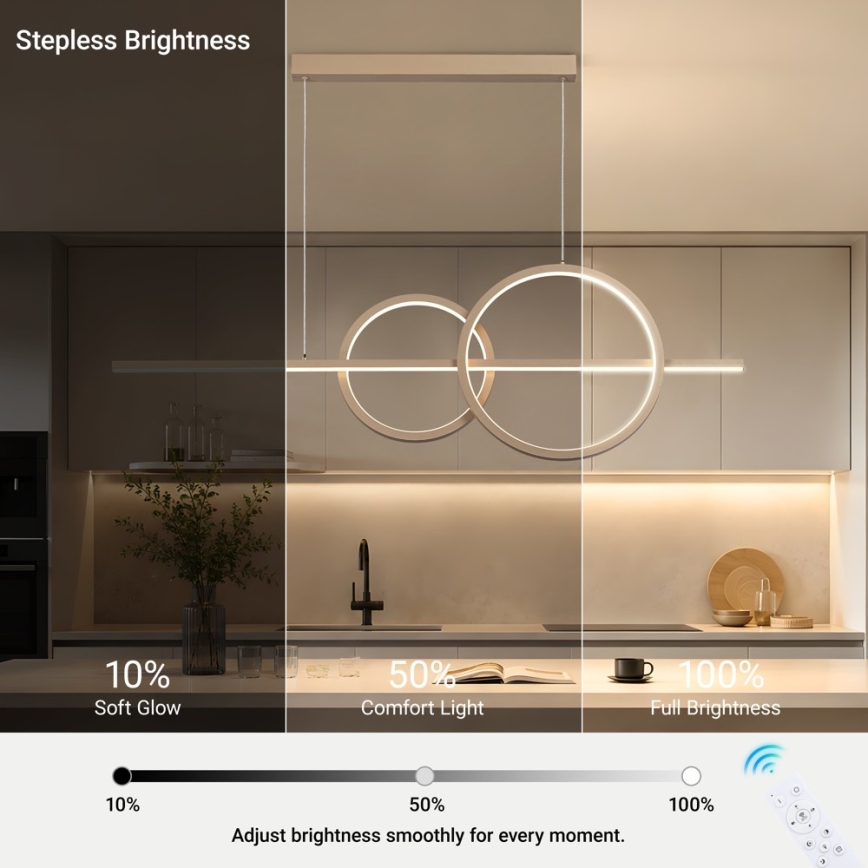 BRILAGI - LED Stmívatelný lustr na lanku SIGNATURE LED/53W/230V 3000-6000K 120 cm béžová+ dálkové ovládání