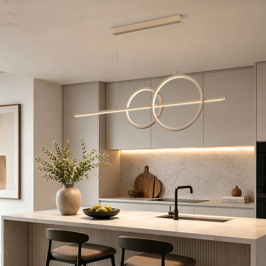 BRILAGI - LED Stmívatelný lustr na lanku SIGNATURE LED/53W/230V 3000-6000K 120 cm béžová+ dálkové ovládání