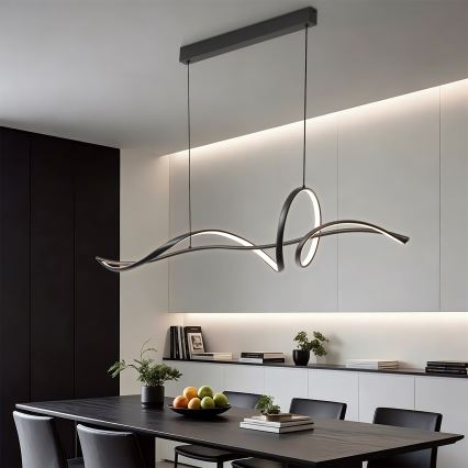 Brilagi - LED Stmívatelný lustr na lanku SIGNATURE LED/55W/230V 3000-6000K 120x23 cm černá + dálkové ovládání