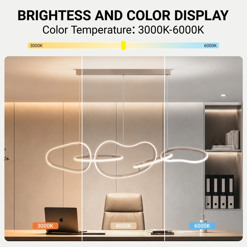 BRILAGI - LED Stmívatelný lustr na lanku SIGNATURE LED/80W/230V 3000-6000K 120x25 cm béžová + dálkové ovládání