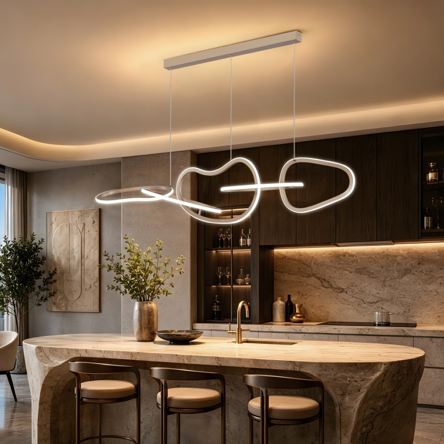 BRILAGI - LED Stmívatelný lustr na lanku SIGNATURE LED/80W/230V 3000-6000K 120x25 cm béžová + dálkové ovládání