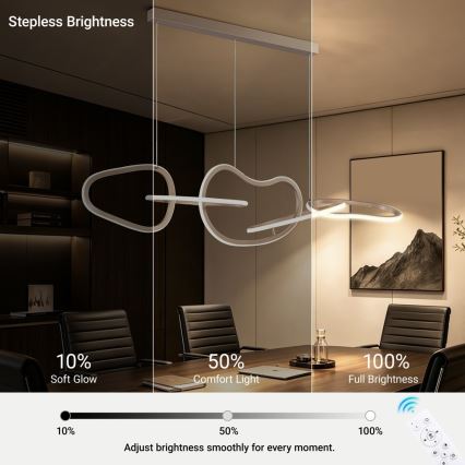 BRILAGI - LED Stmívatelný lustr na lanku SIGNATURE LED/80W/230V 3000-6000K 120x25 cm béžová + dálkové ovládání