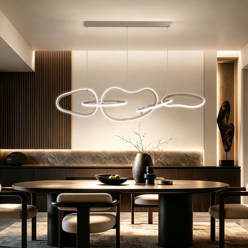 BRILAGI - LED Stmívatelný lustr na lanku SIGNATURE LED/80W/230V 3000-6000K 120x25 cm béžová + dálkové ovládání