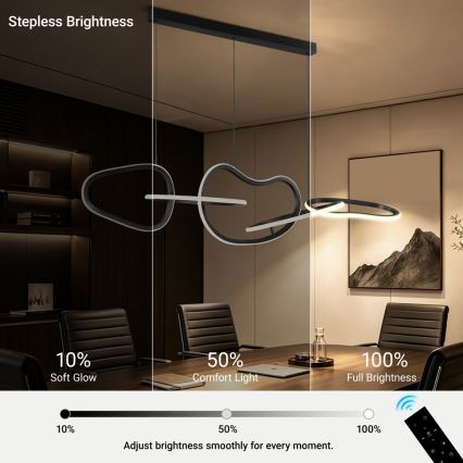 BRILAGI - LED Stmívatelný lustr na lanku SIGNATURE LED/80W/230V 3000-6000K 120x25 cm černá + dálkové ovládání