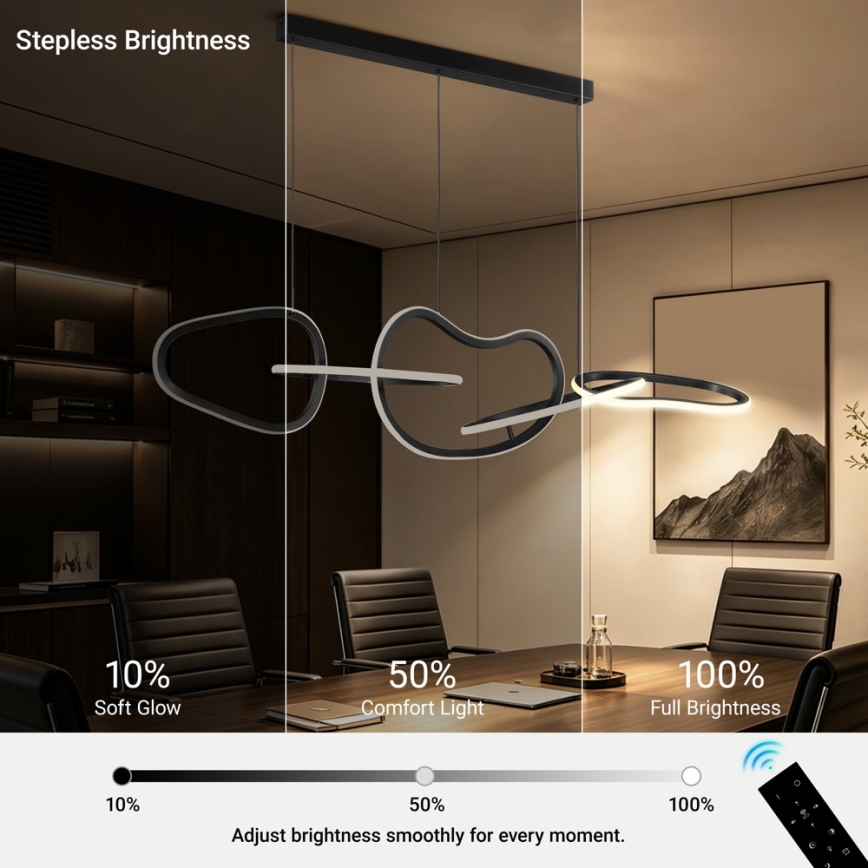 BRILAGI - LED Stmívatelný lustr na lanku SIGNATURE LED/80W/230V 3000-6000K 120x25 cm černá + dálkové ovládání