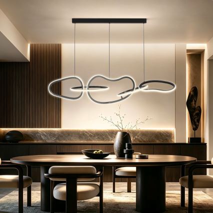 BRILAGI - LED Stmívatelný lustr na lanku SIGNATURE LED/80W/230V 3000-6000K 120x25 cm černá + dálkové ovládání