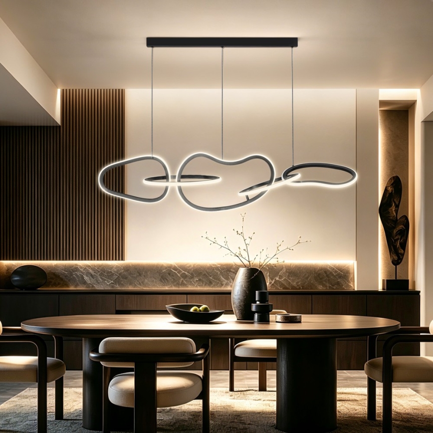 BRILAGI - LED Stmívatelný lustr na lanku SIGNATURE LED/80W/230V 3000-6000K 120x25 cm černá + dálkové ovládání