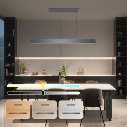 Brilagi - LED Stmívatelný lustr na lanku SLIMLINE LED/40W/230V 3000-6000K antracit + dálkové ovládání