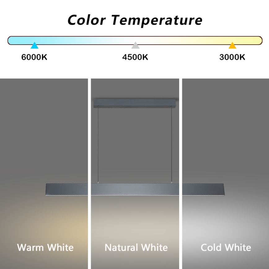 Brilagi - LED Stmívatelný lustr na lanku SLIMLINE LED/40W/230V 3000-6000K antracit + dálkové ovládání