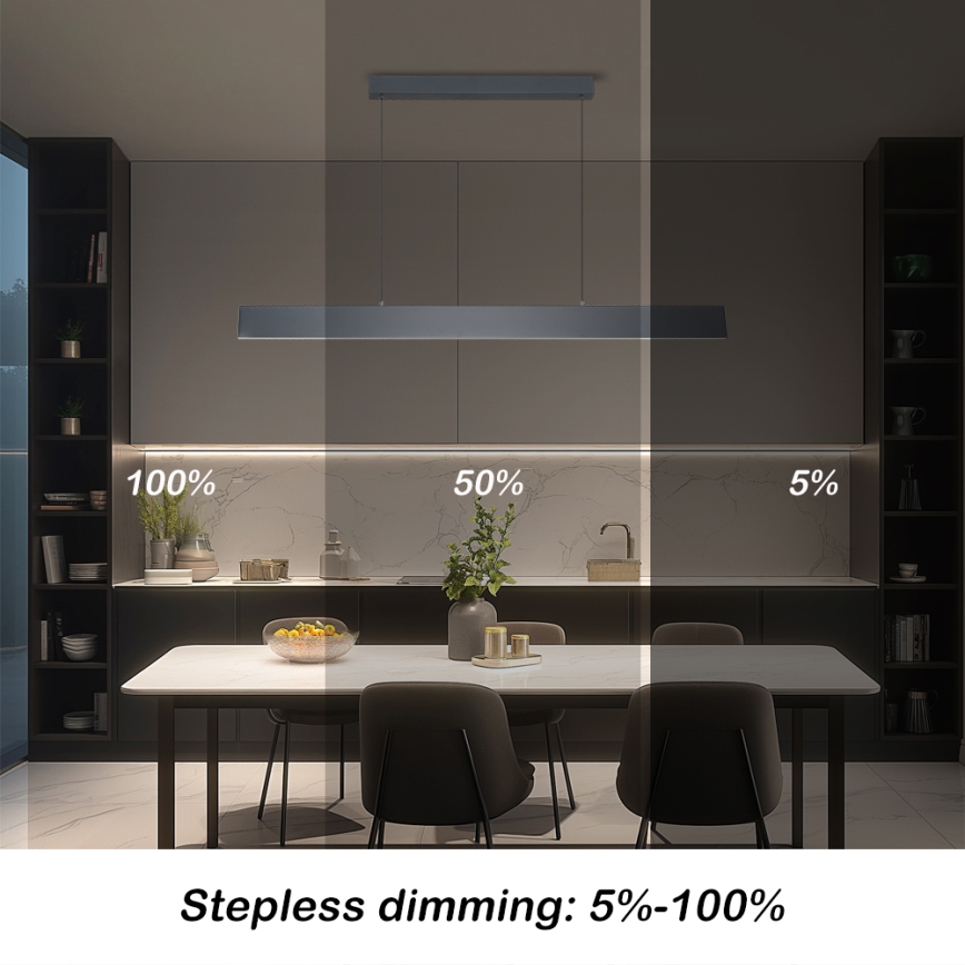 Brilagi - LED Stmívatelný lustr na lanku SLIMLINE LED/40W/230V 3000-6000K antracit + dálkové ovládání