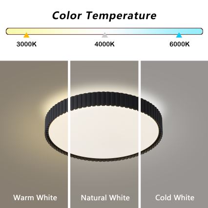 Brilagi - LED Stmívatelné stropní svítidlo CORVO LED/54W/230V 3000-6000K černá pr. 40 cm + dálkové ovládání